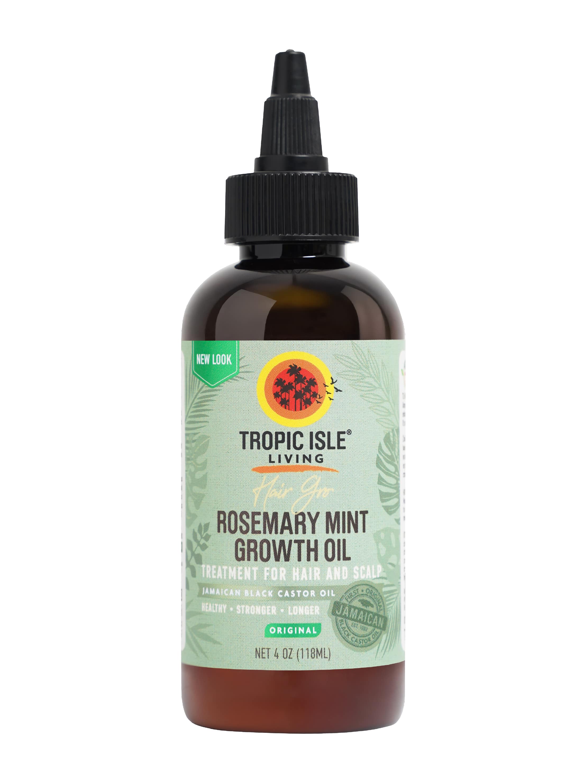 TROPIC ISLE LIVING Jamaican Black Castor Oil Hair Gro Rosemary Mint Growth Oil (4oz)