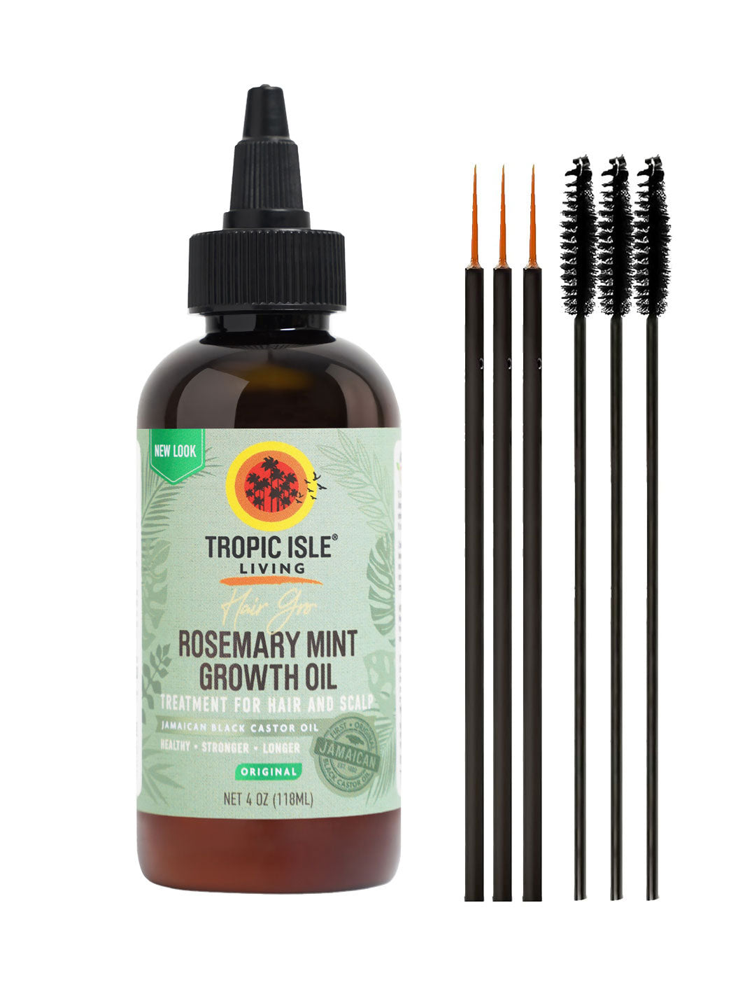 TROPIC ISLE LIVING Jamaican Black Castor Oil Hair Gro Rosemary Mint Growth Oil (4oz)