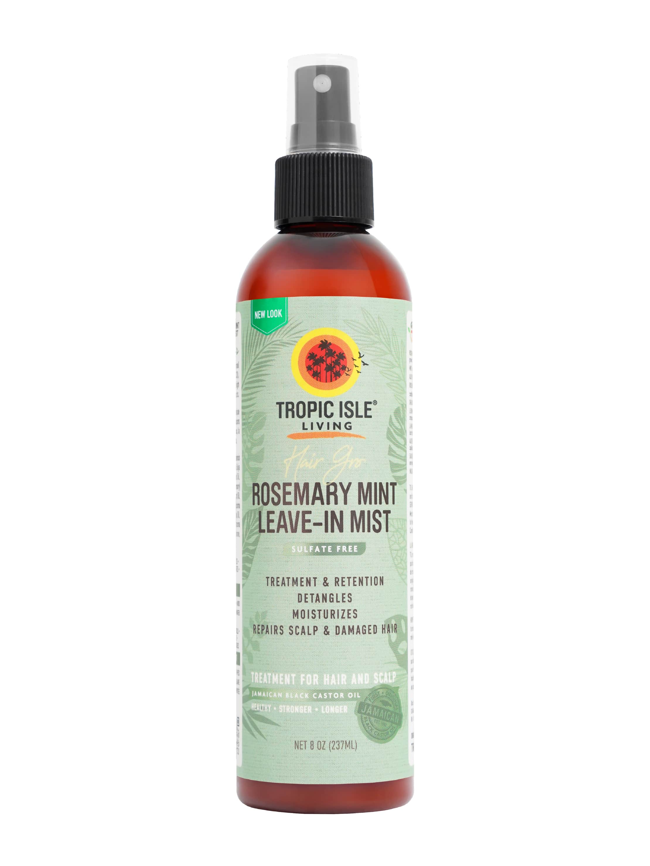 TROPIC ISLE LIVING Jamaican Black Castor Oil Hair Gro Rosemary Mint Leave-In Mist (8oz)