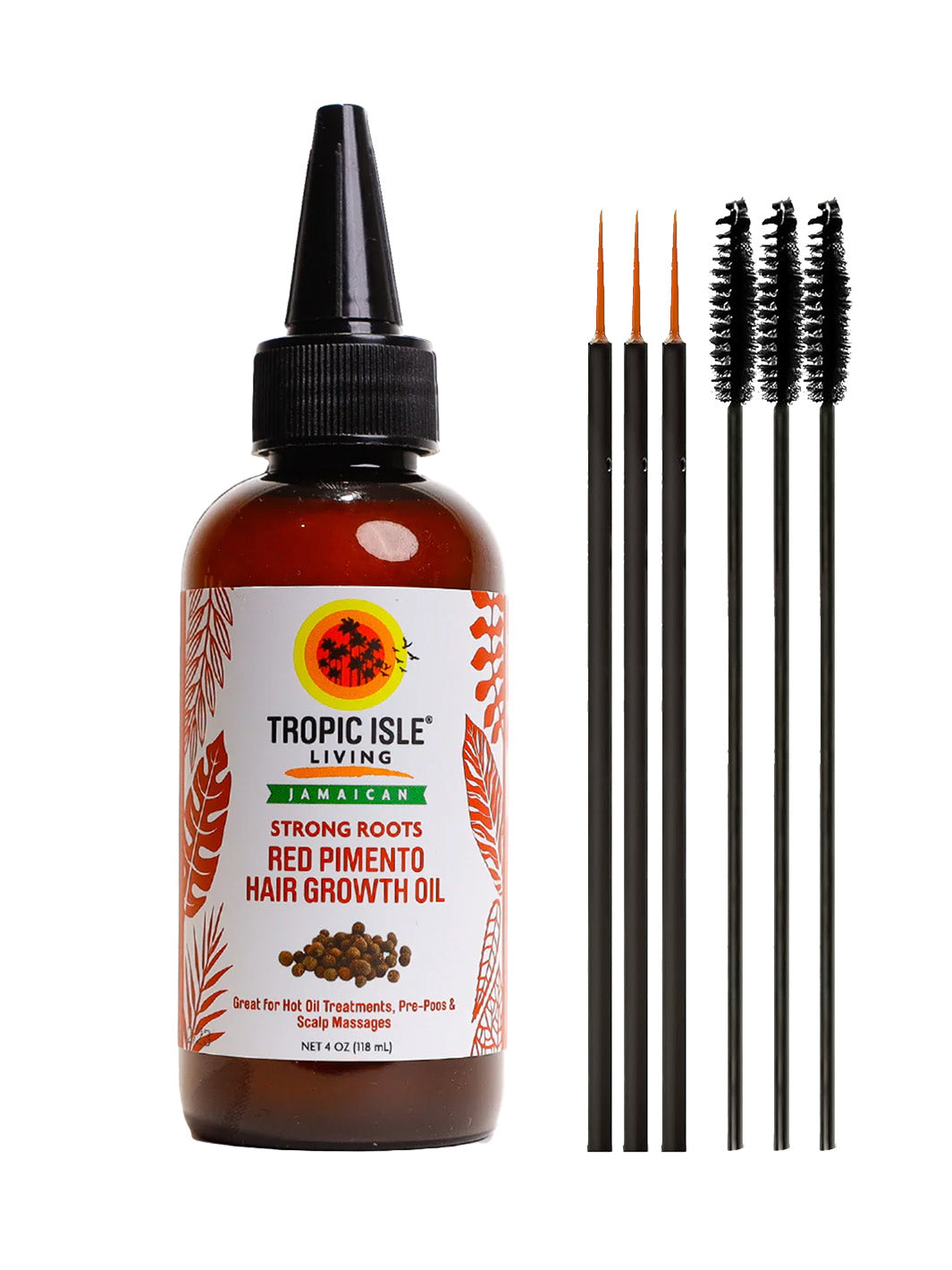 Strong Roots Red Pimento Hair Growth Oil with Brush Set