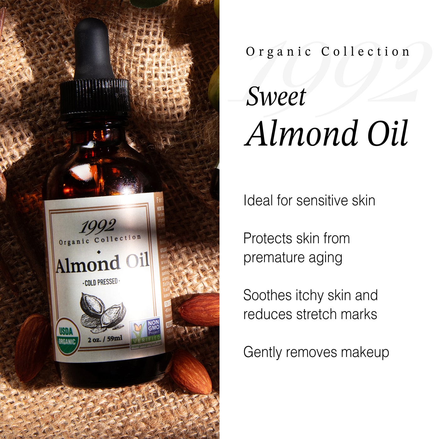 1992 Organic Collection- Sweet Almond Oil – Tropic Isle Living