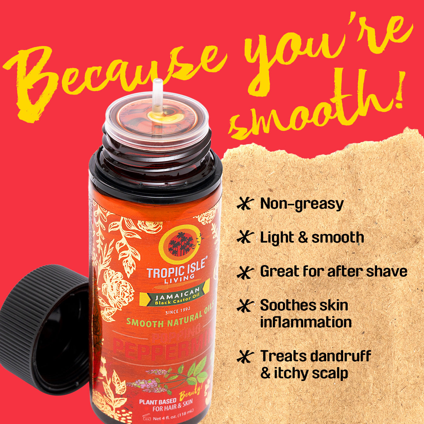 Smooth Natural Oils Popping Peppermint 4oz | Tropic Isle Living