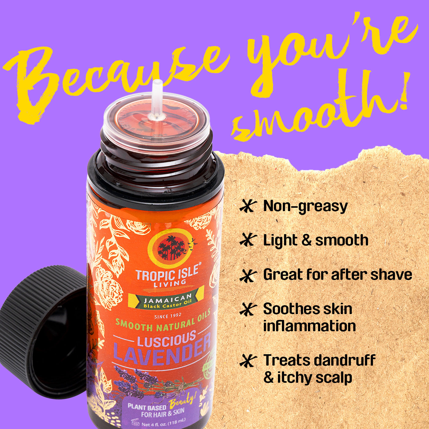 Smooth Natural Oils Luscious Lavender 4oz | Tropic Isle Living