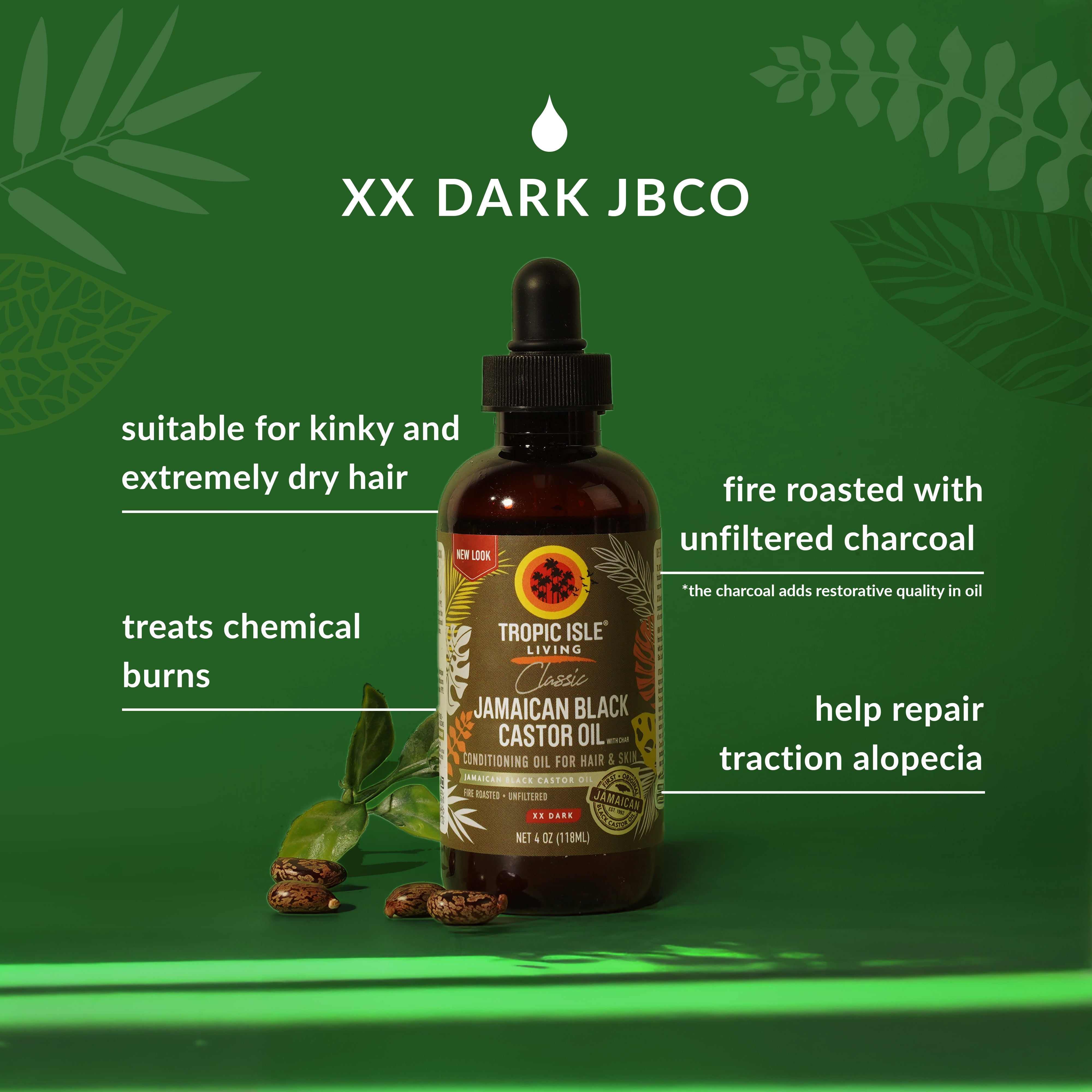 Jamaican Black Castor Oil XX Dark 4oz | Tropic Isle Living