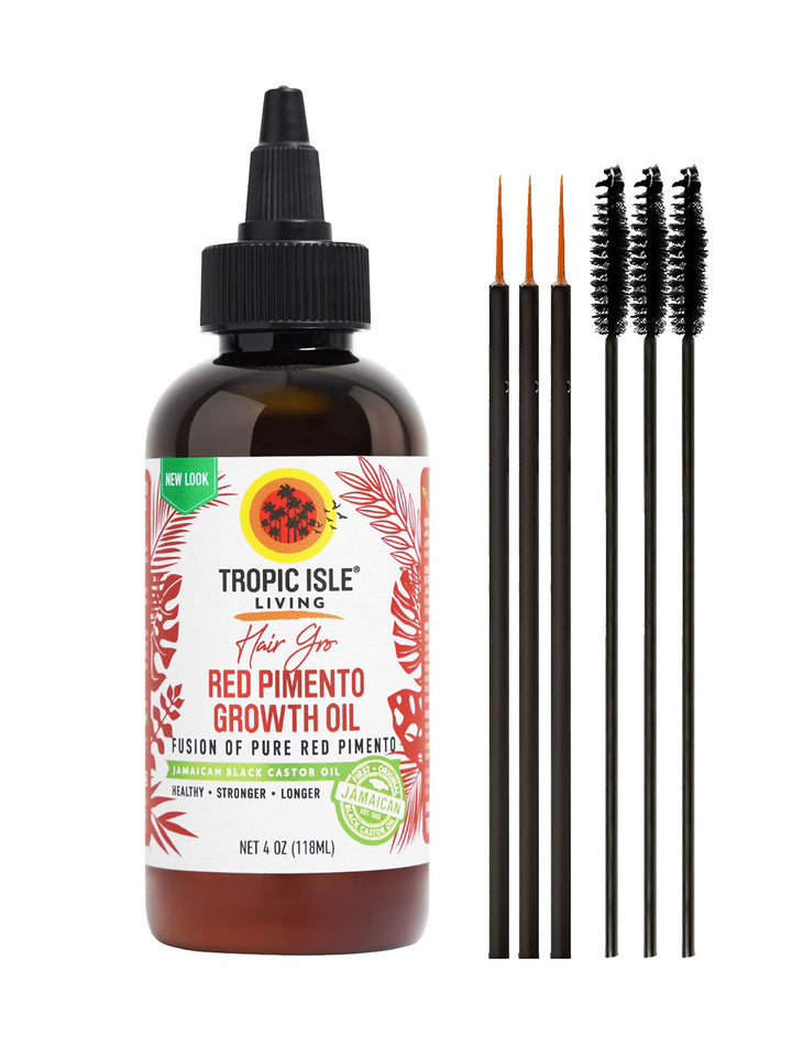 Strong Roots Red Pimento Hair Growth Oil with Brush Set