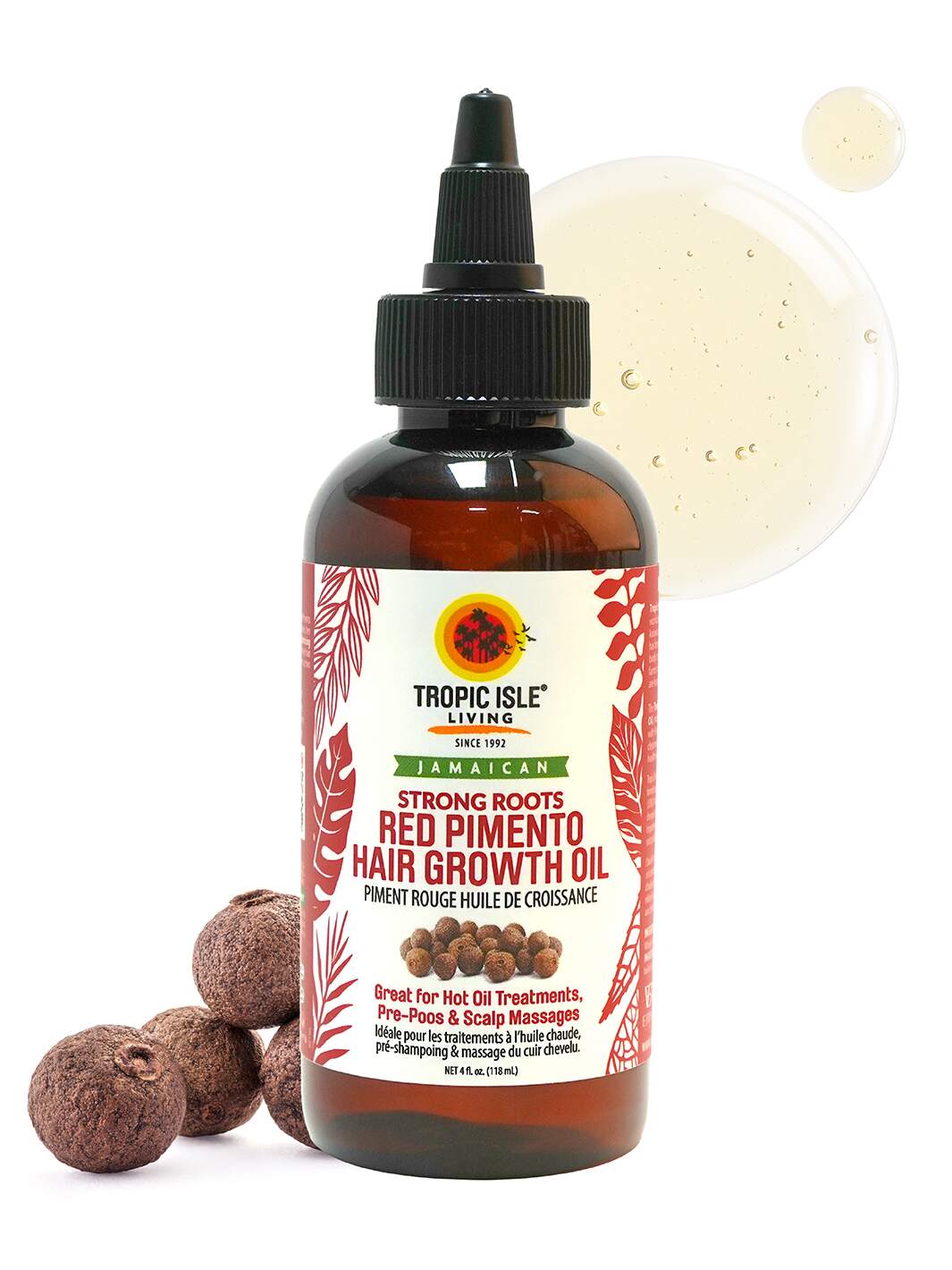 Strong Roots Red Pimento Hair Growth Oil 4oz Tropic Isle Living