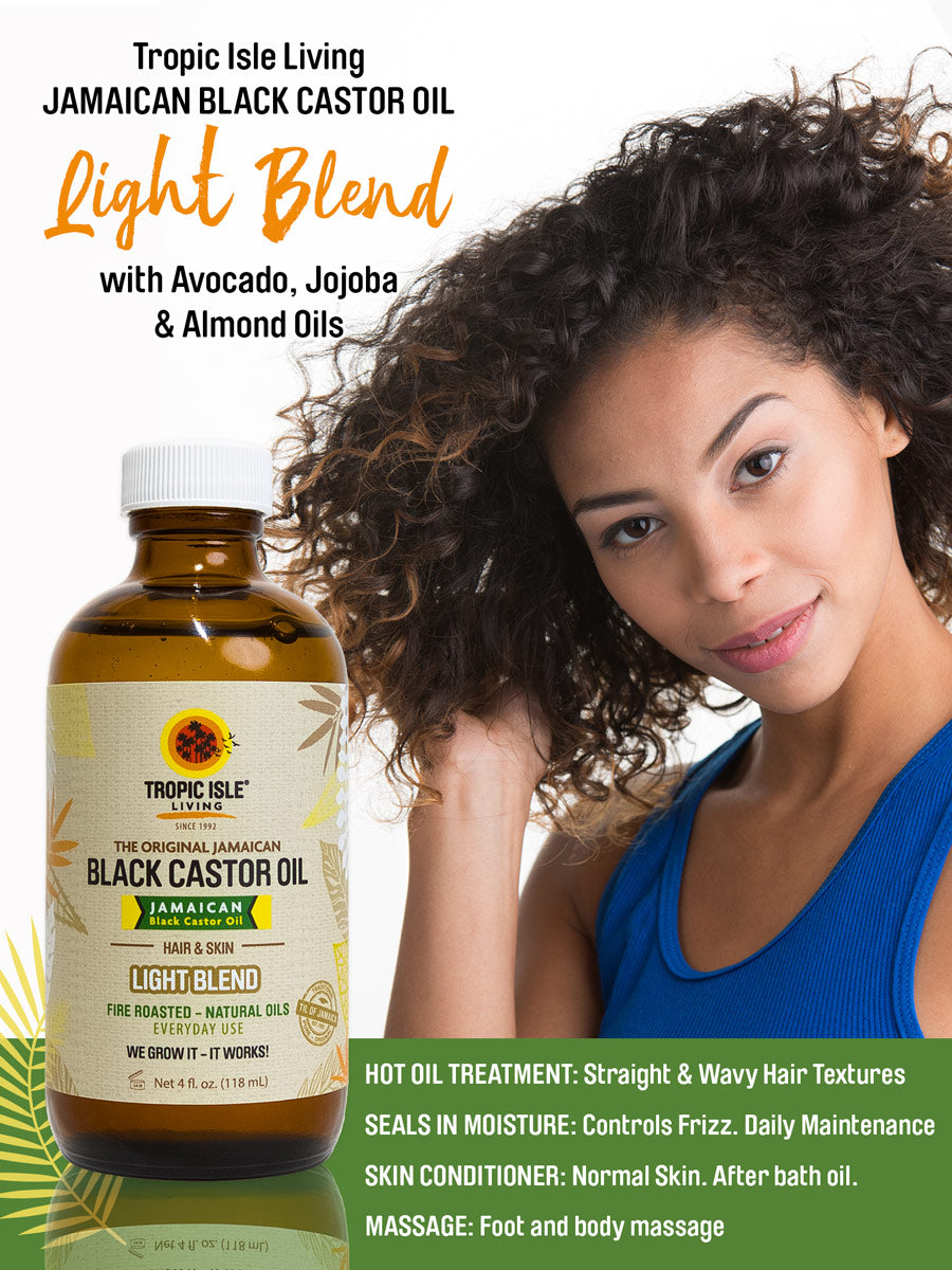 Tropic Isle Living Jamaican Black Castor Oil Light Blend 4oz benefits