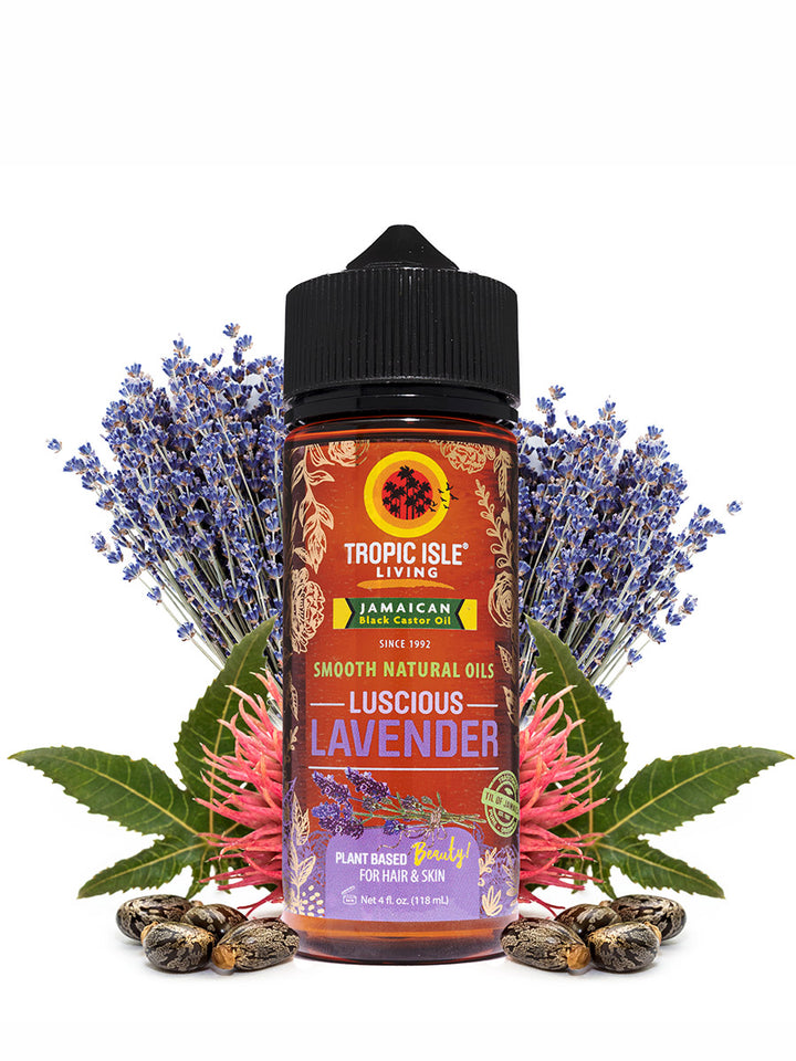 Tropic Isle Living Luscious Lavender Smooth Natural Oil 4oz clean beauty oil blend for hair and skin. Ingredients Matter