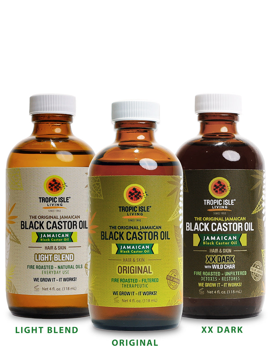 Tropic Isle Living TRILOGY Jamaican Black Castor Oil 4oz Bundle